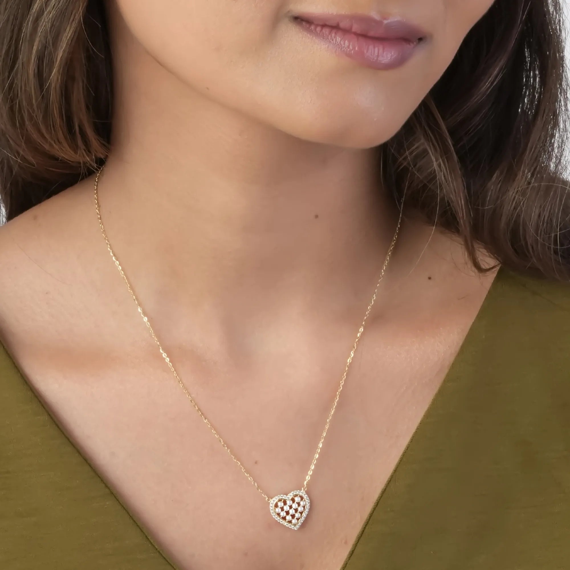 Lattice Heart Pendant Necklace