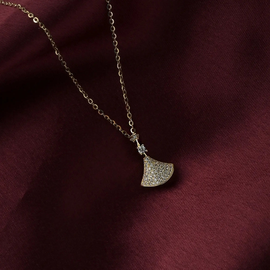 Crystal Fan Spark Pendant Necklace