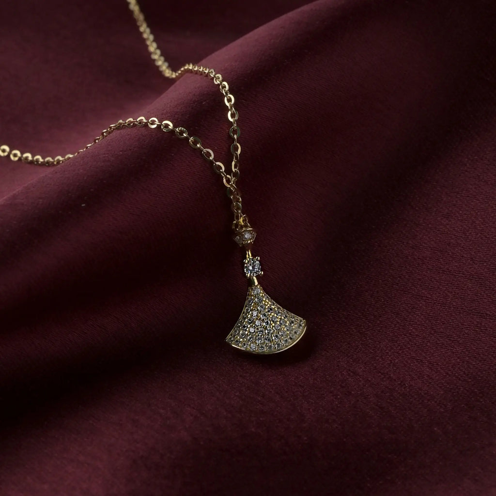 Crystal Fan Spark Pendant Necklace