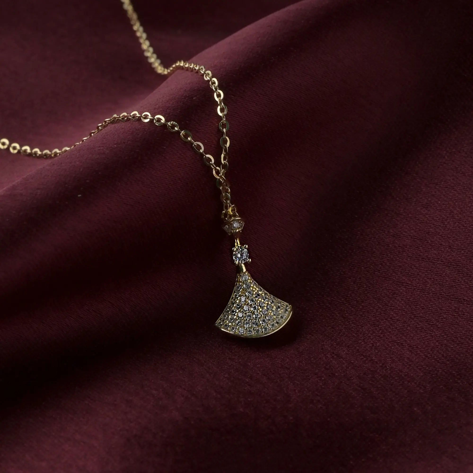 Crystal Fan Spark Pendant Necklace