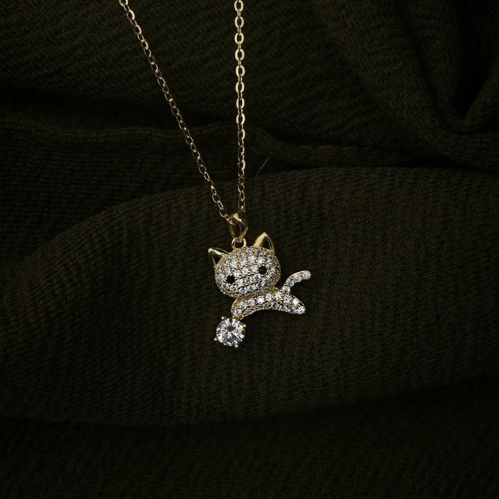 Kitty Sparkle Pendant Necklace