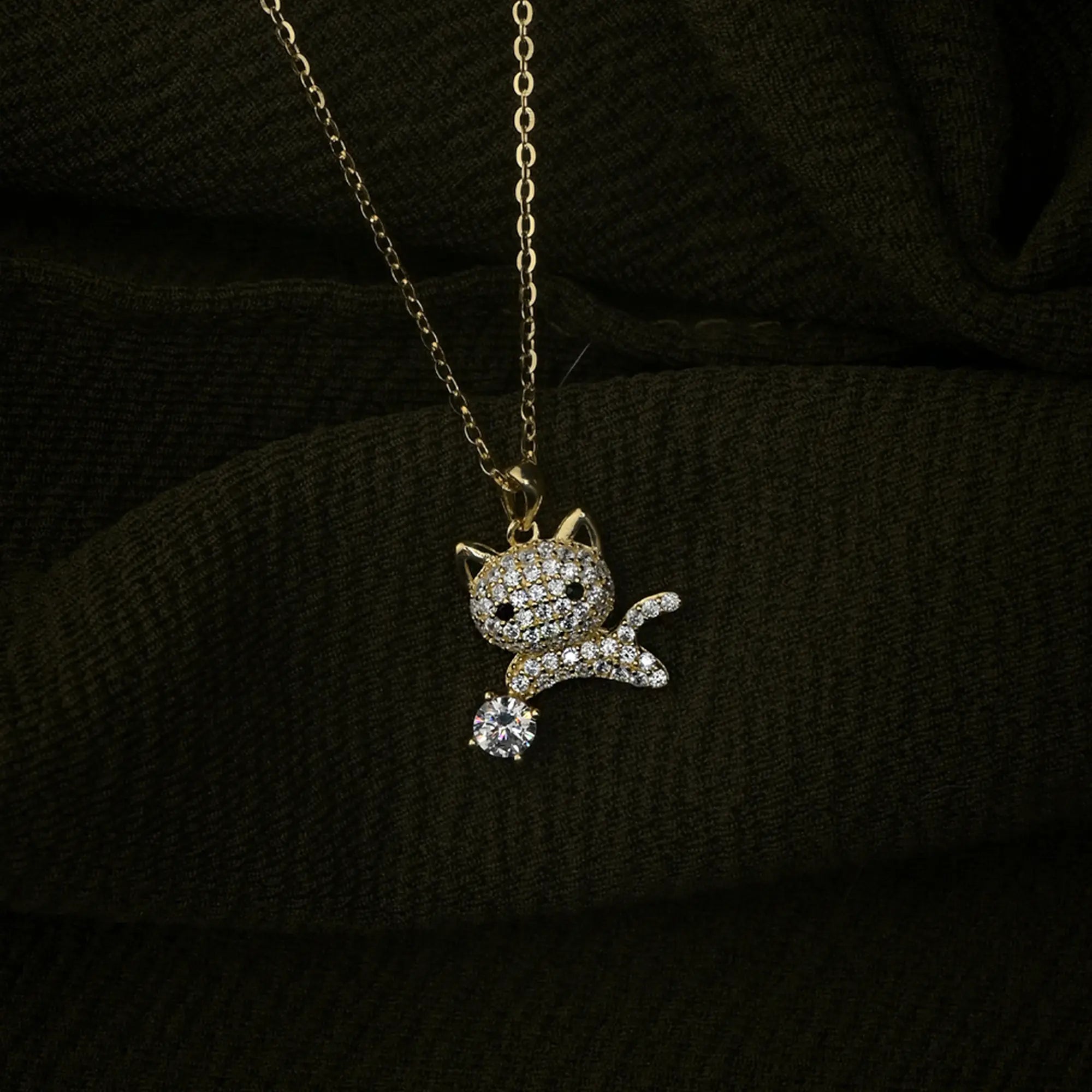 Kitty Sparkle Pendant Necklace