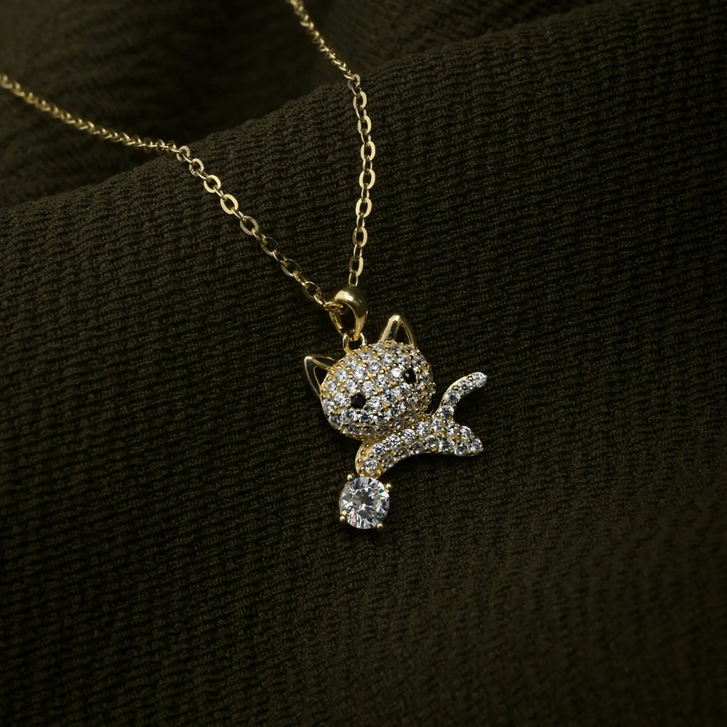 Kitty Sparkle Pendant Necklace