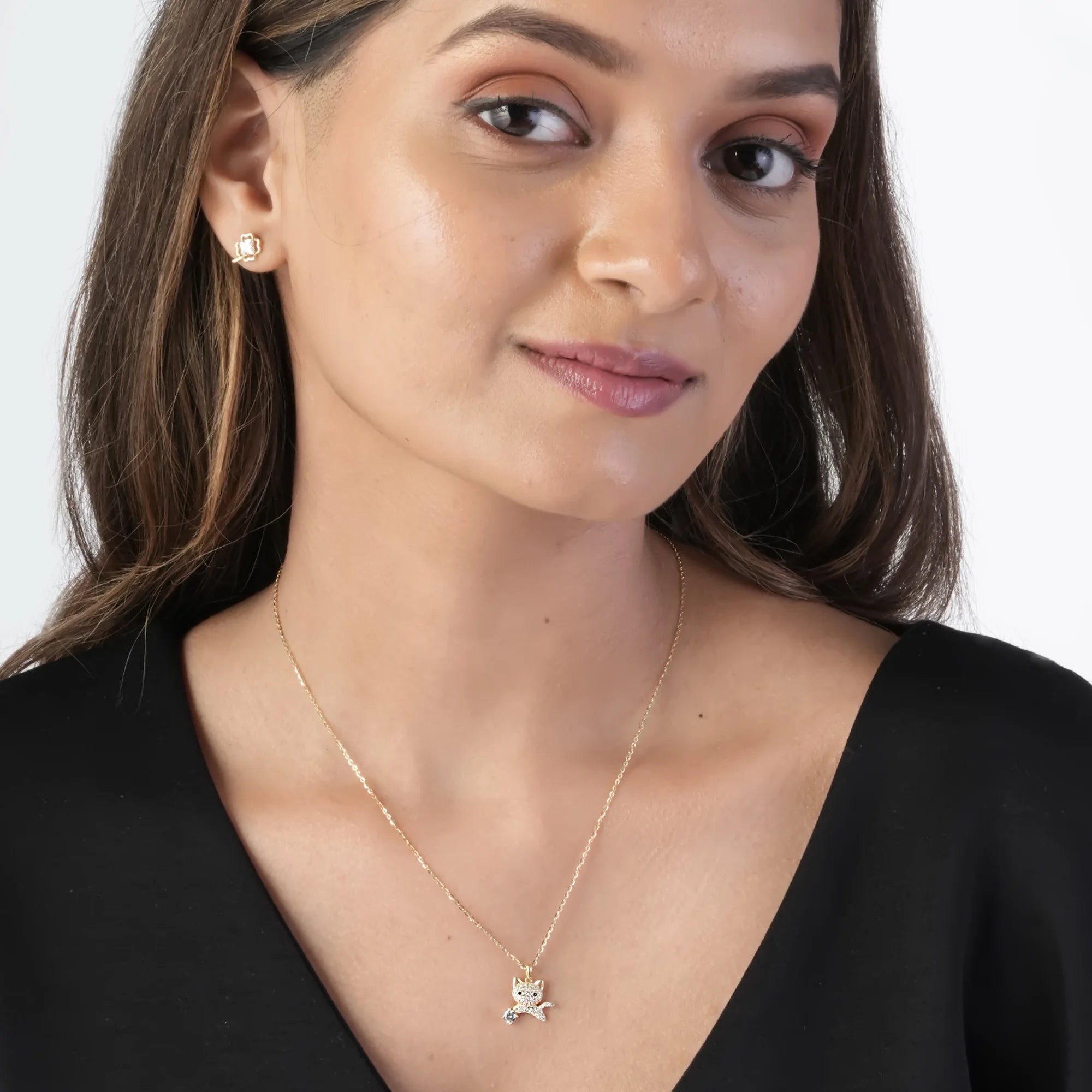 Kitty Sparkle Pendant Necklace