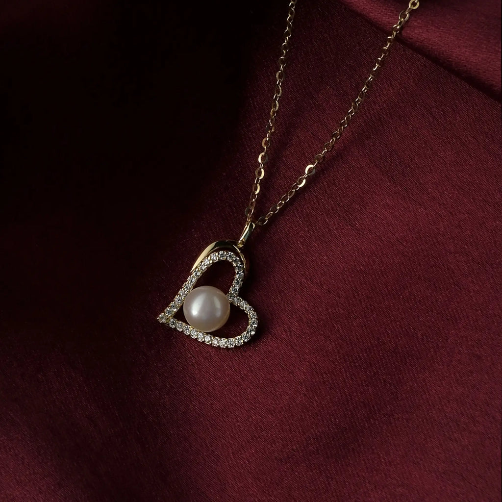 Eternal Pearl Heart Necklace