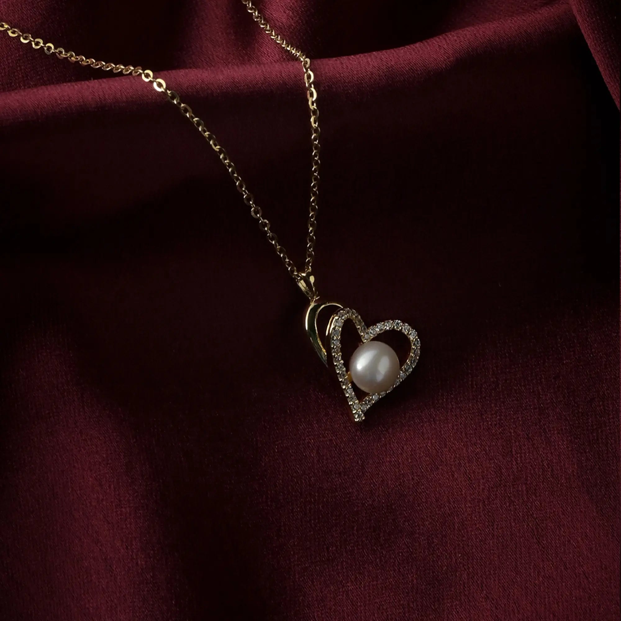 Eternal Pearl Heart Necklace