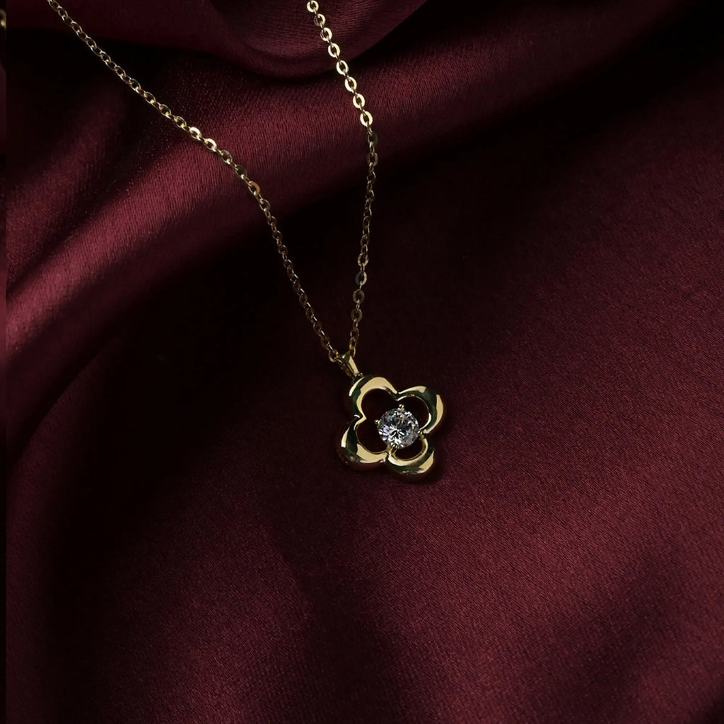 Lustre Petal Frame Pendant Necklace