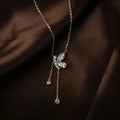 Elegant Butterfly Drop Pendant Necklace