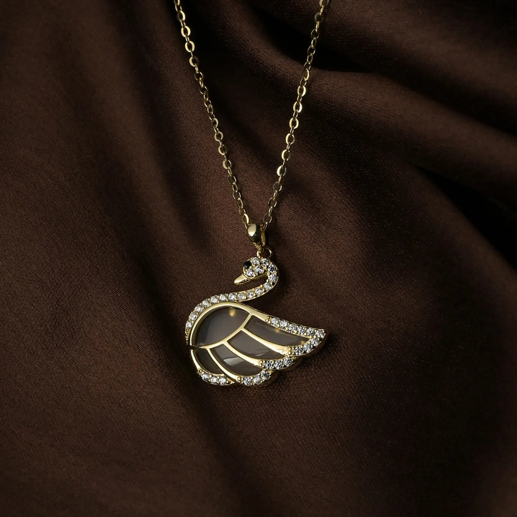 Serene Grace Swan Pendant Necklace