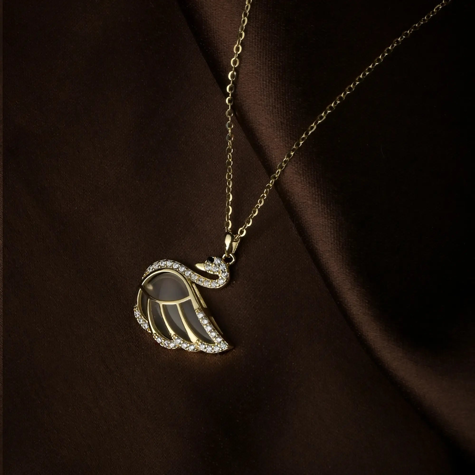 Serene Grace Swan Pendant Necklace