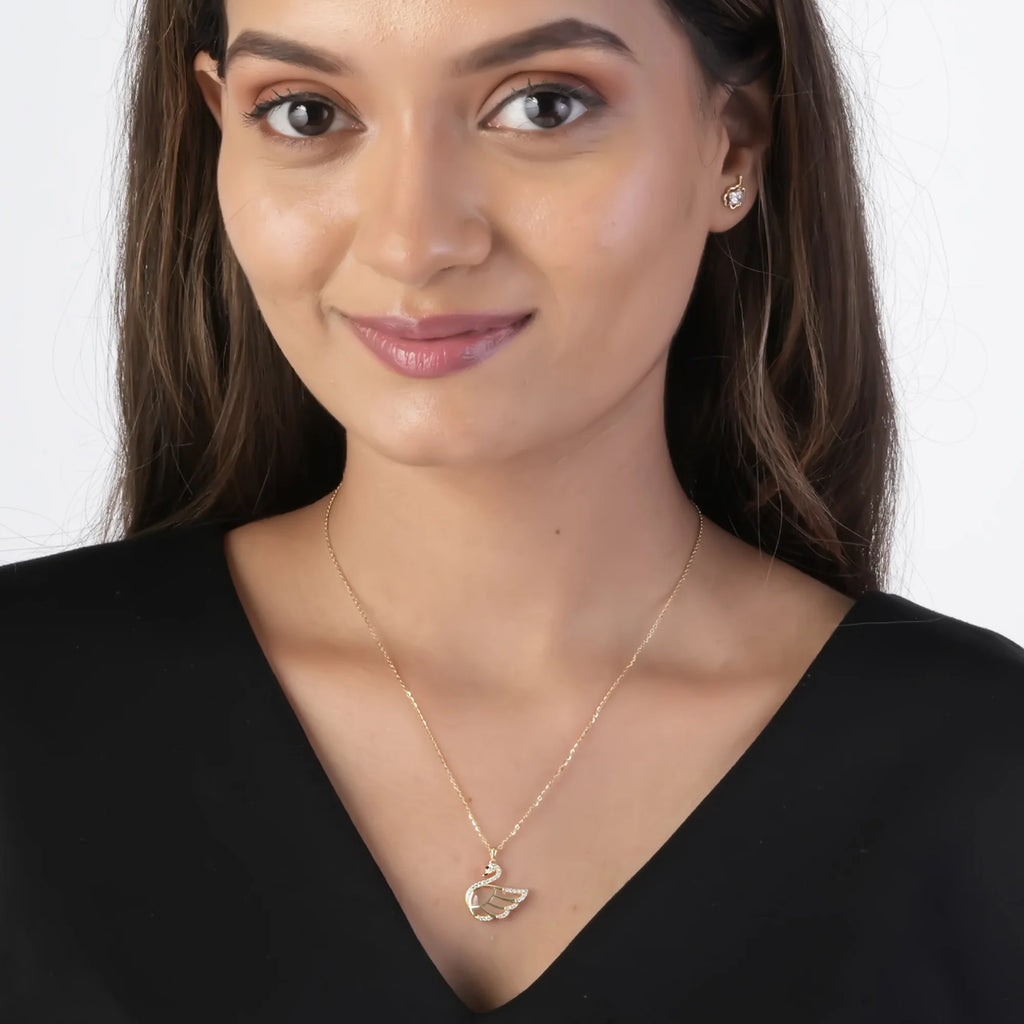 Serene Grace Swan Pendant Necklace