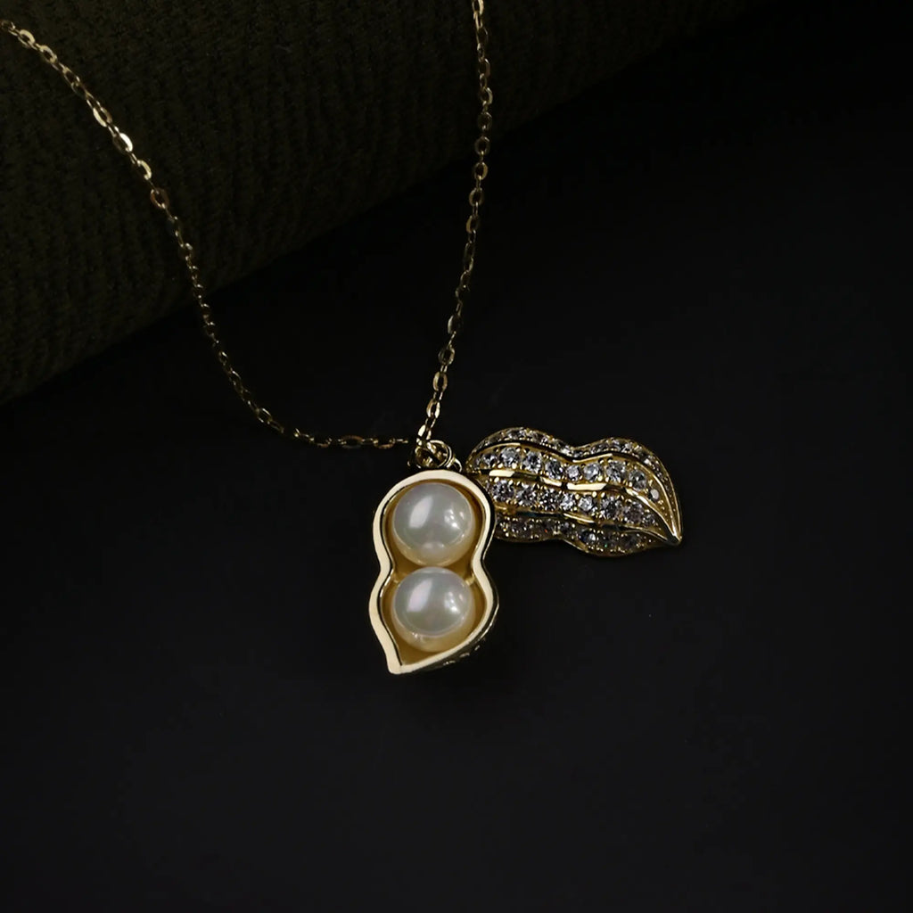 Twin Pearl Pod Pendant Necklace