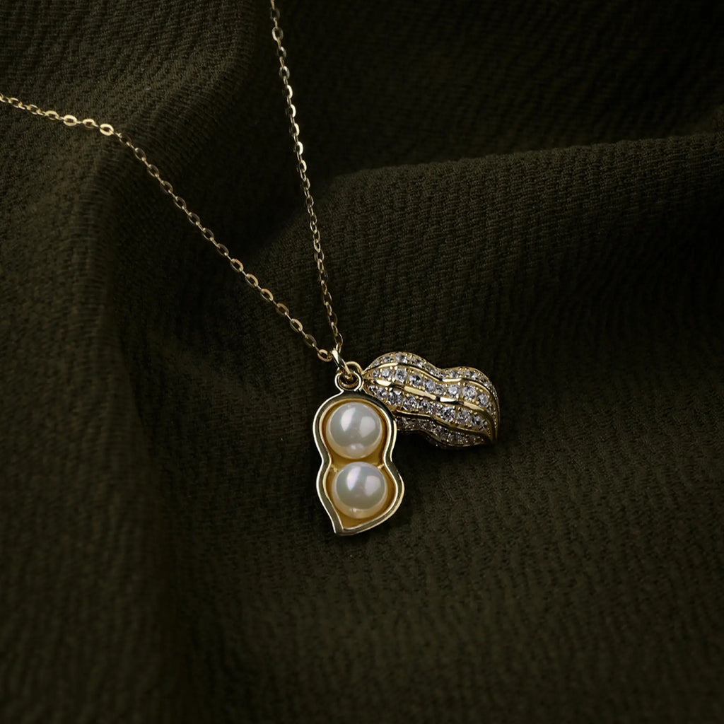 Twin Pearl Pod Pendant Necklace