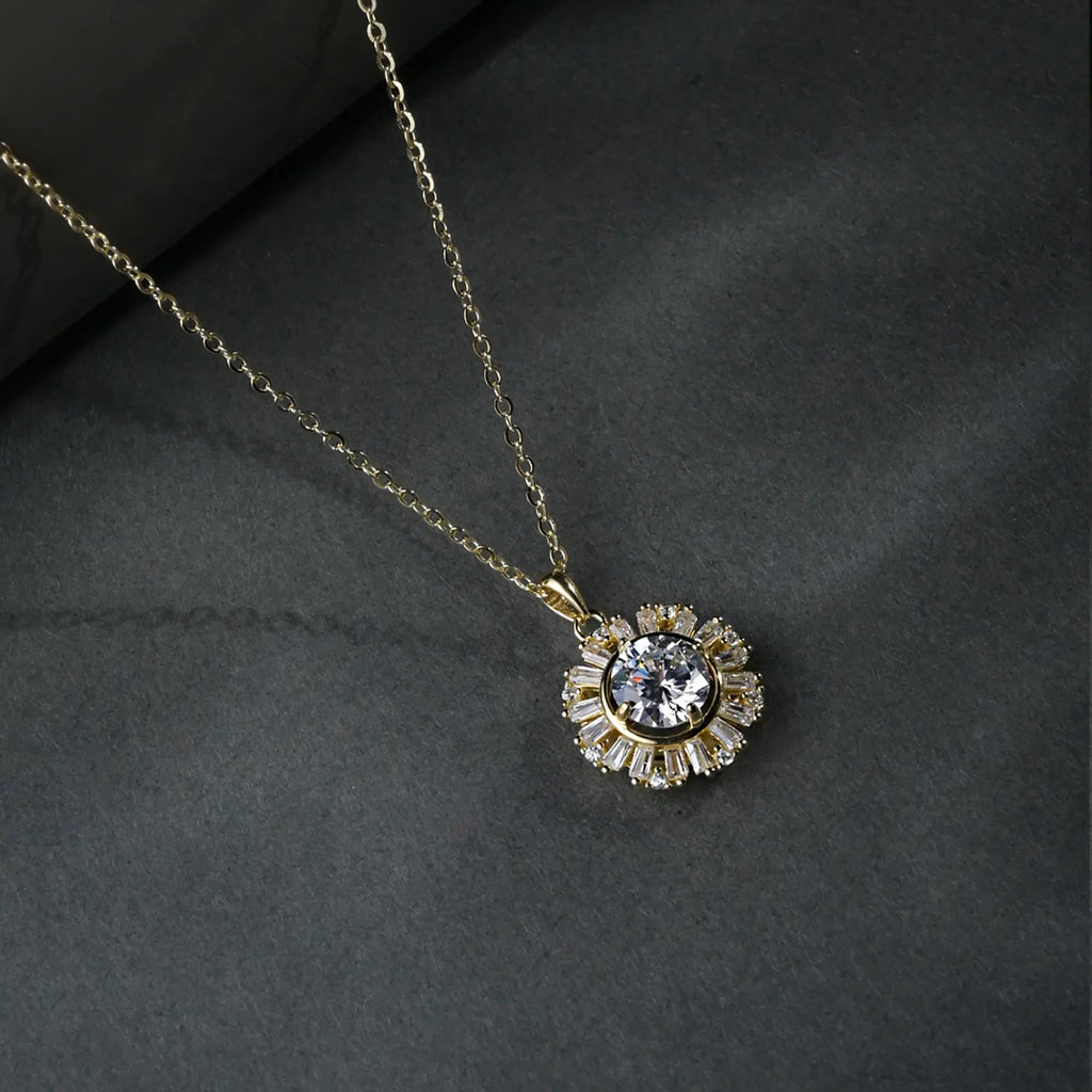 Golden Daisy Pendant Necklace