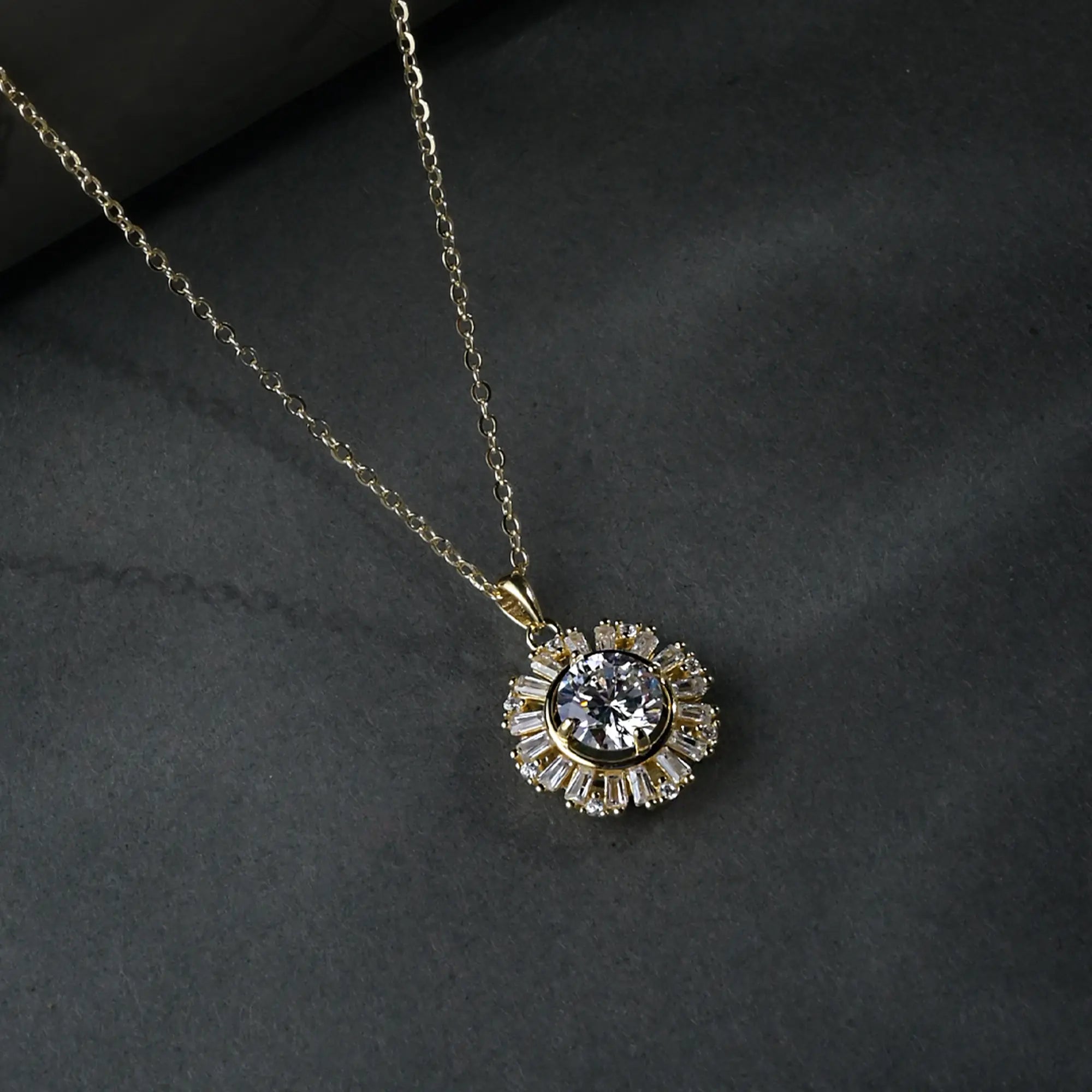 Golden Daisy Pendant Necklace