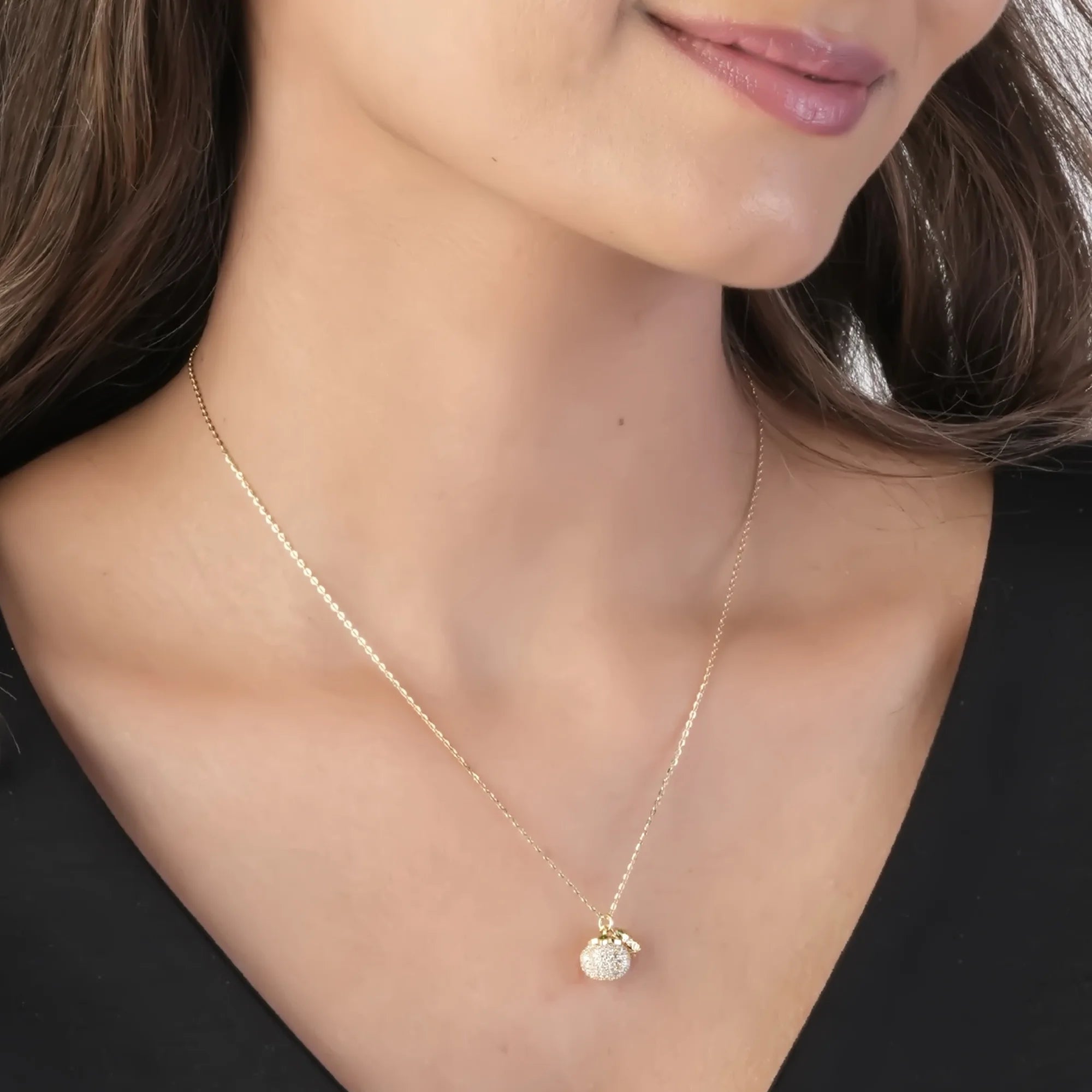 Glitter Globe Charm Pendant Necklace