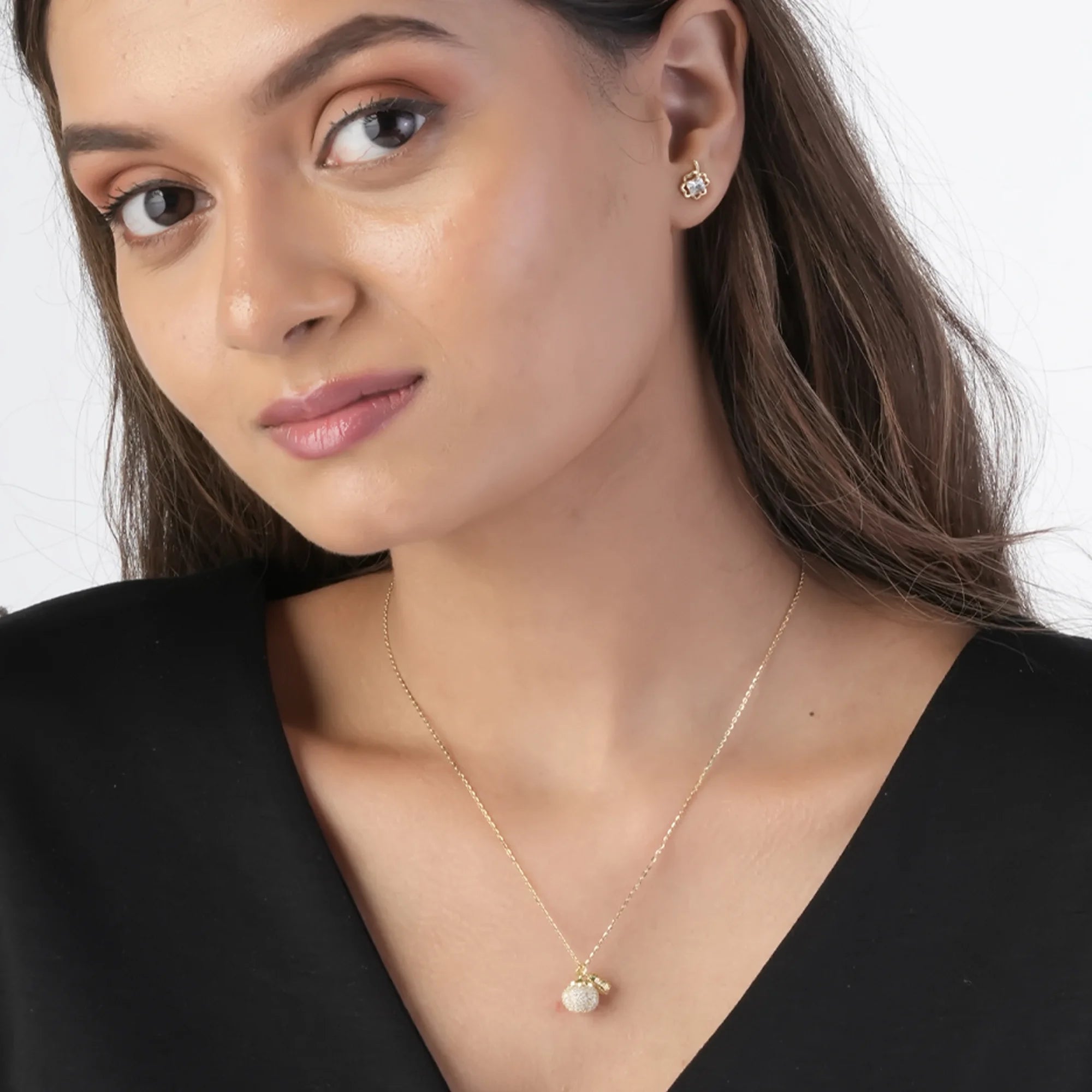 Glitter Globe Charm Pendant Necklace