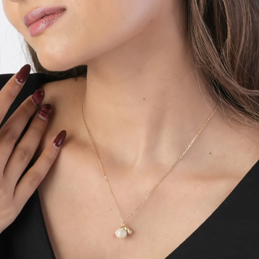 Glitter Globe Charm Pendant Necklace