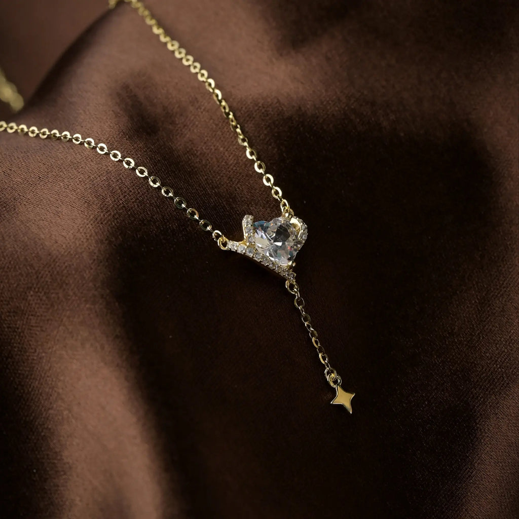 Heart Star Drop Pendant Necklace