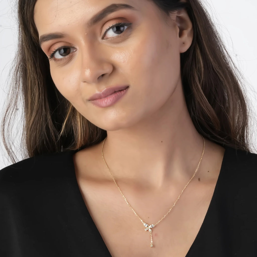 Golden Butterfly Tassel Pendant Necklace