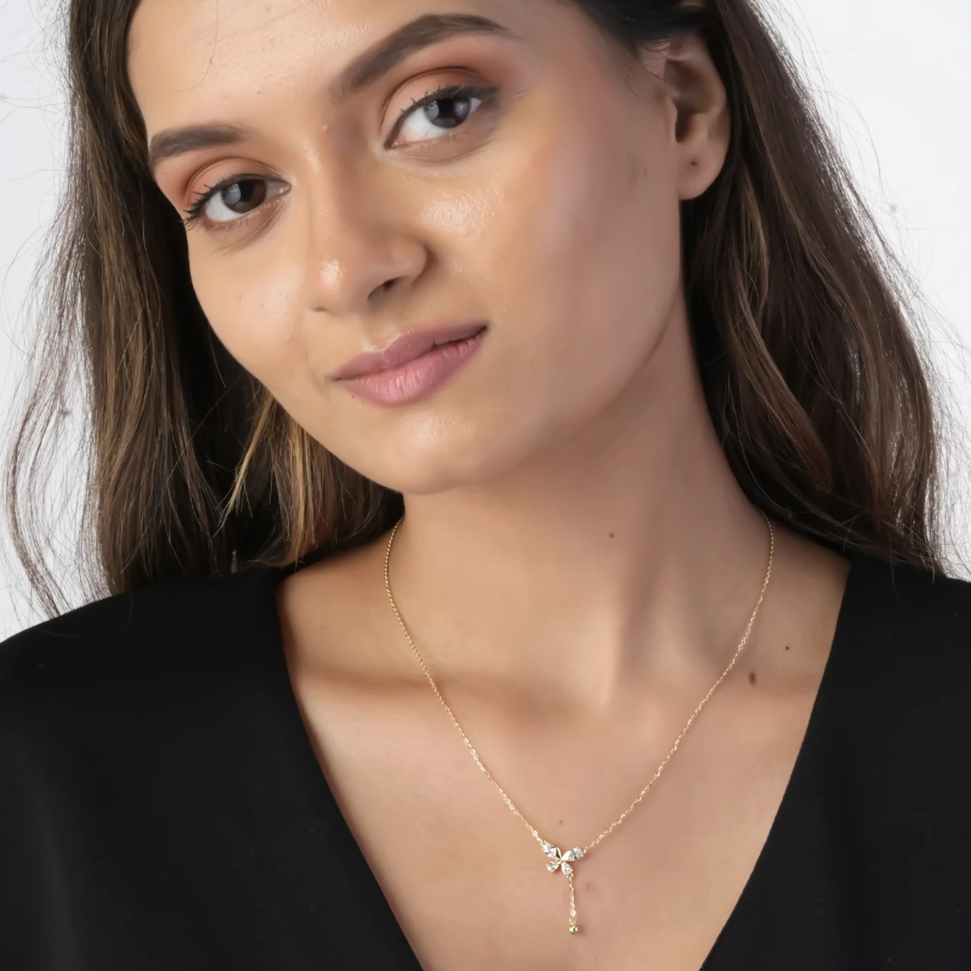 Golden Butterfly Tassel Pendant Necklace