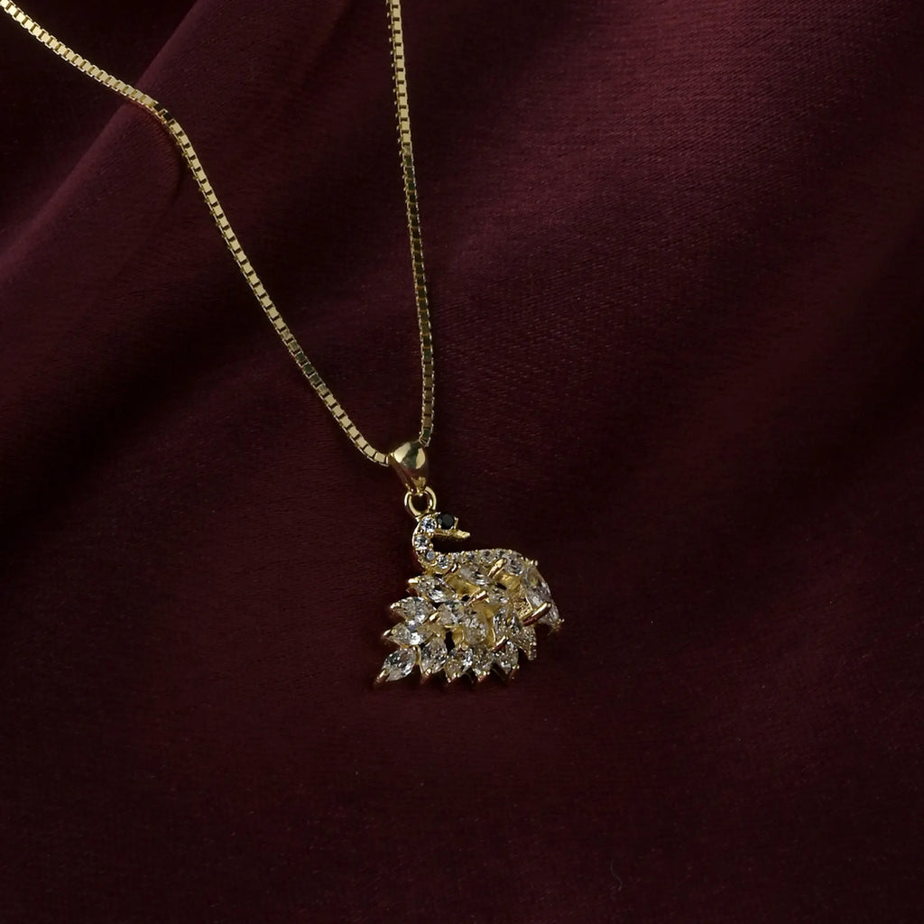 Radiant Swan Crystal Pendant Necklace