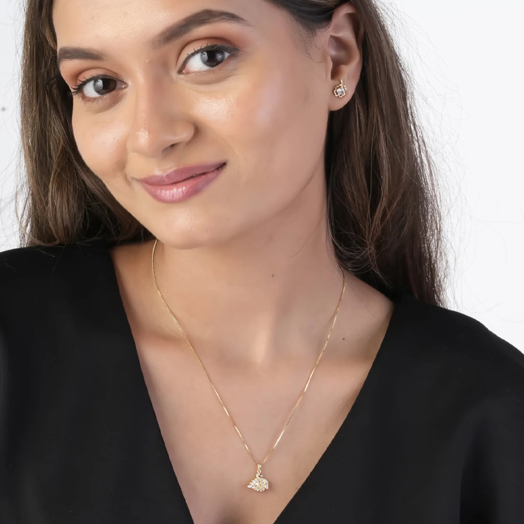 Radiant Swan Crystal Pendant Necklace