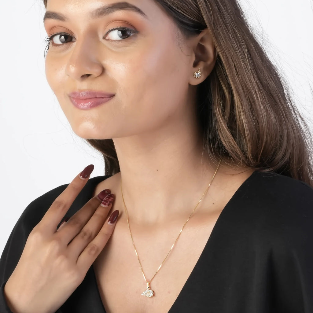 Radiant Swan Crystal Pendant Necklace