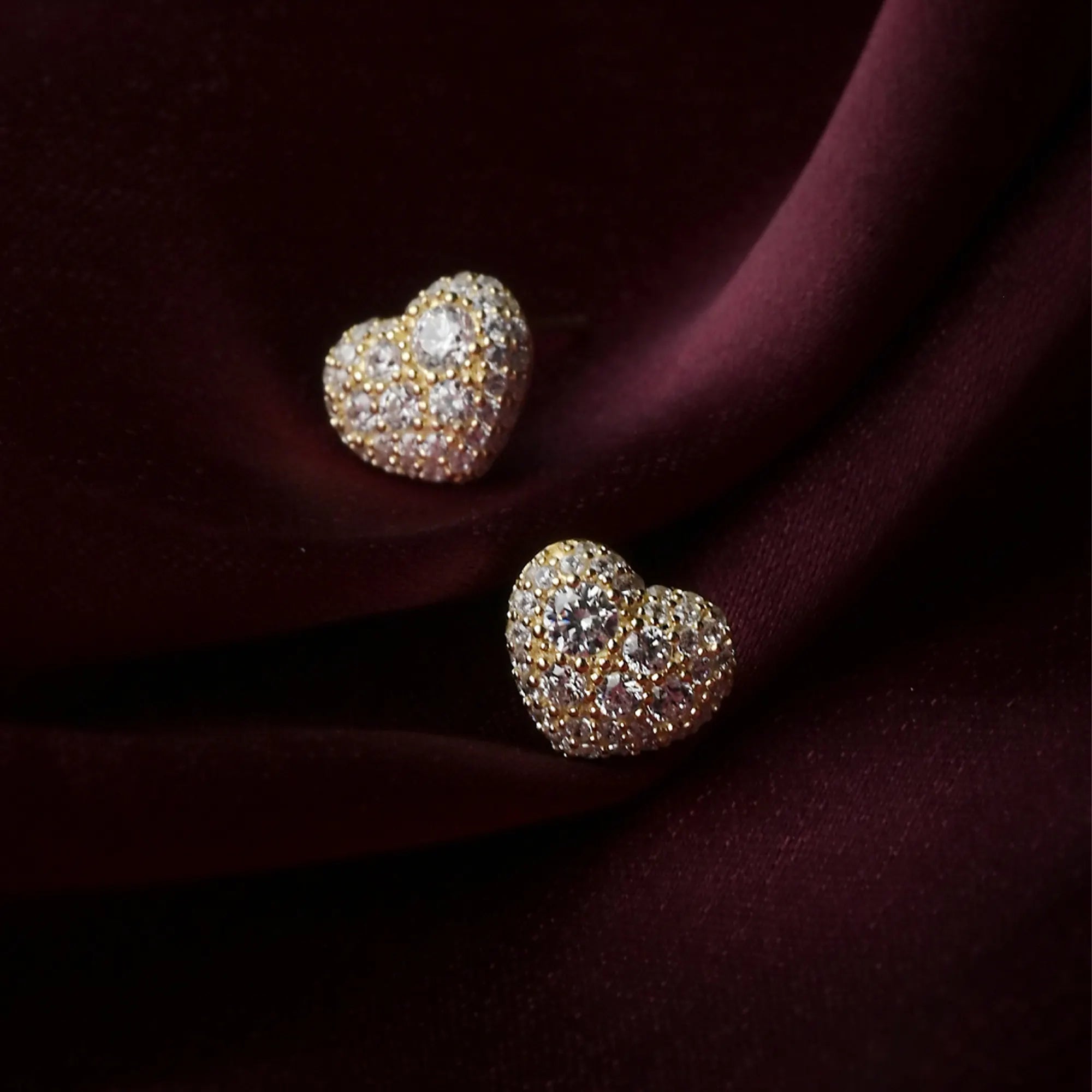 Sparkling Heart Stud Earring