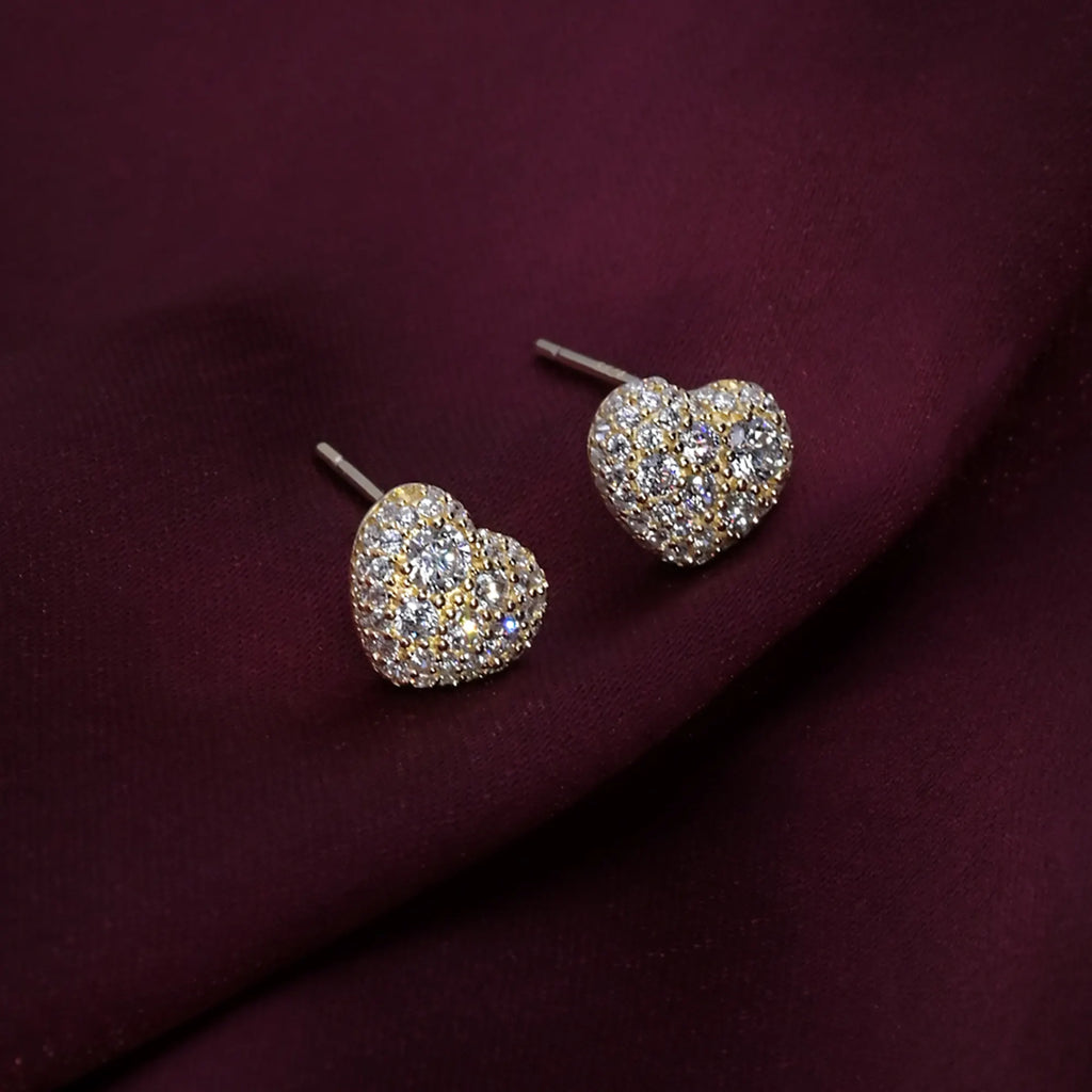 Sparkling Heart Stud Earring