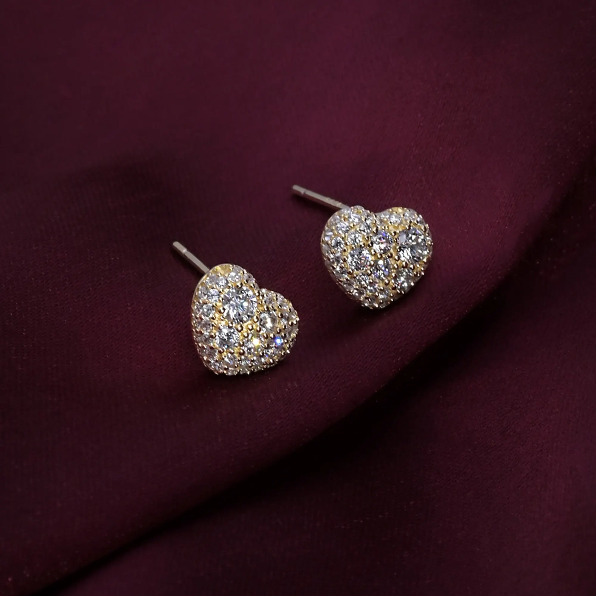 Sparkling Heart Stud Earring