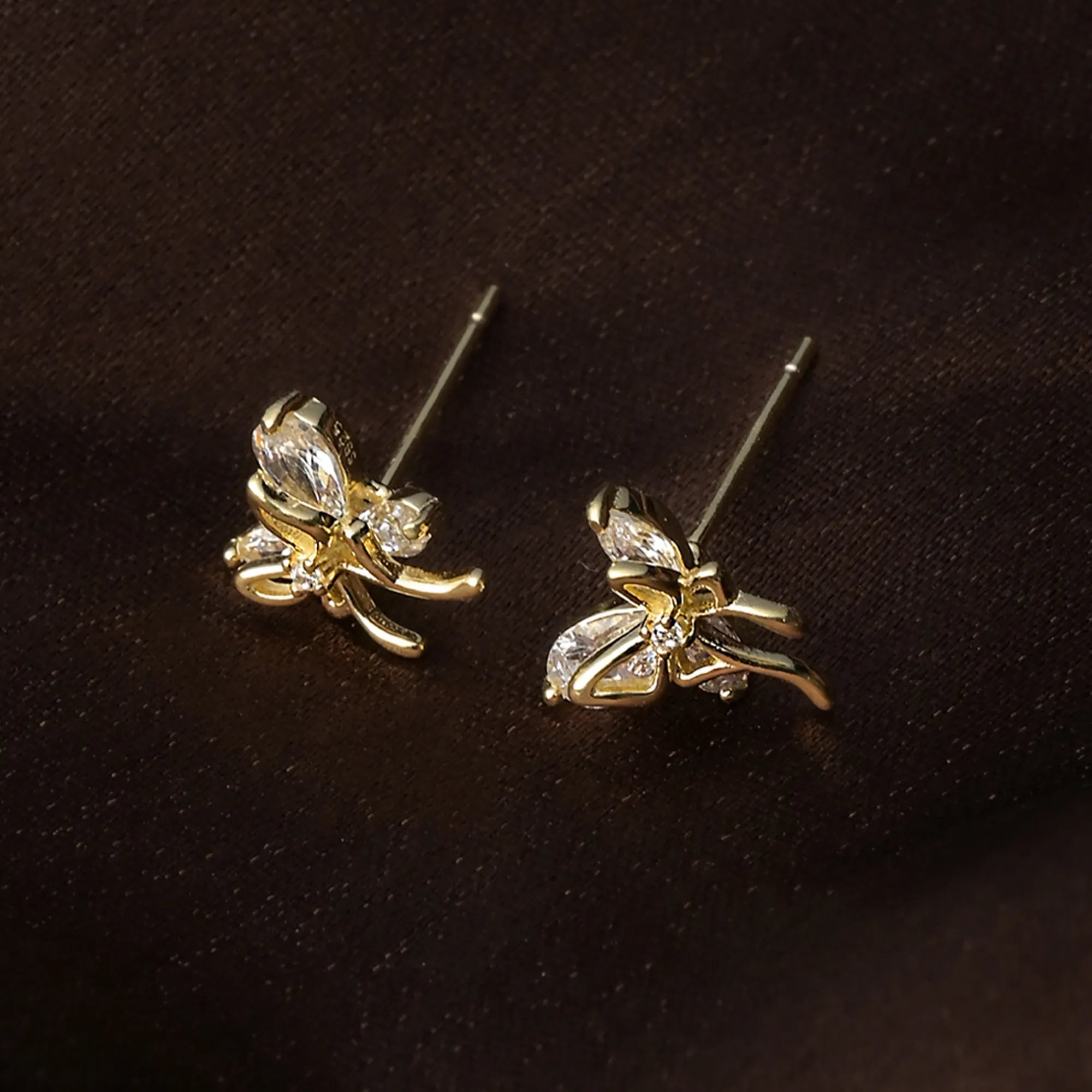 Gleaming Butterfly Stud Earring