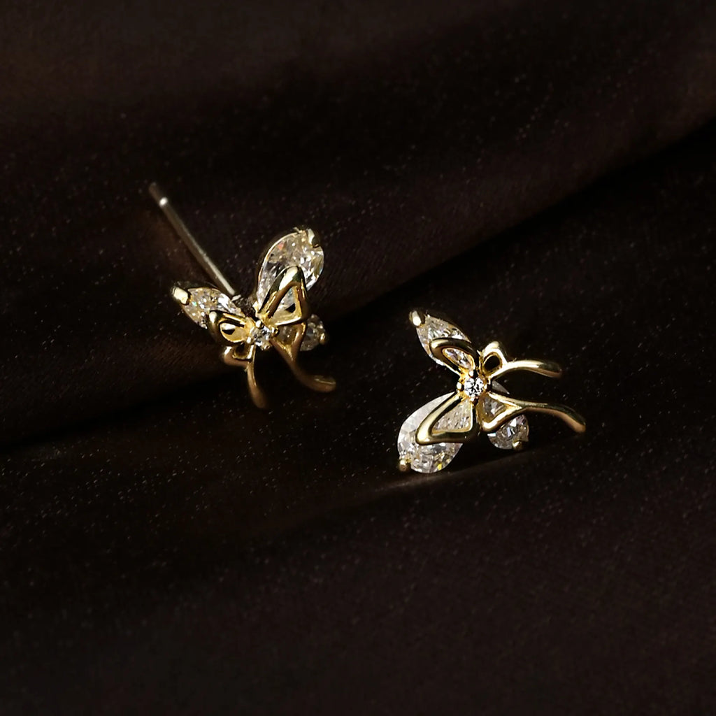 Gleaming Butterfly Stud Earring