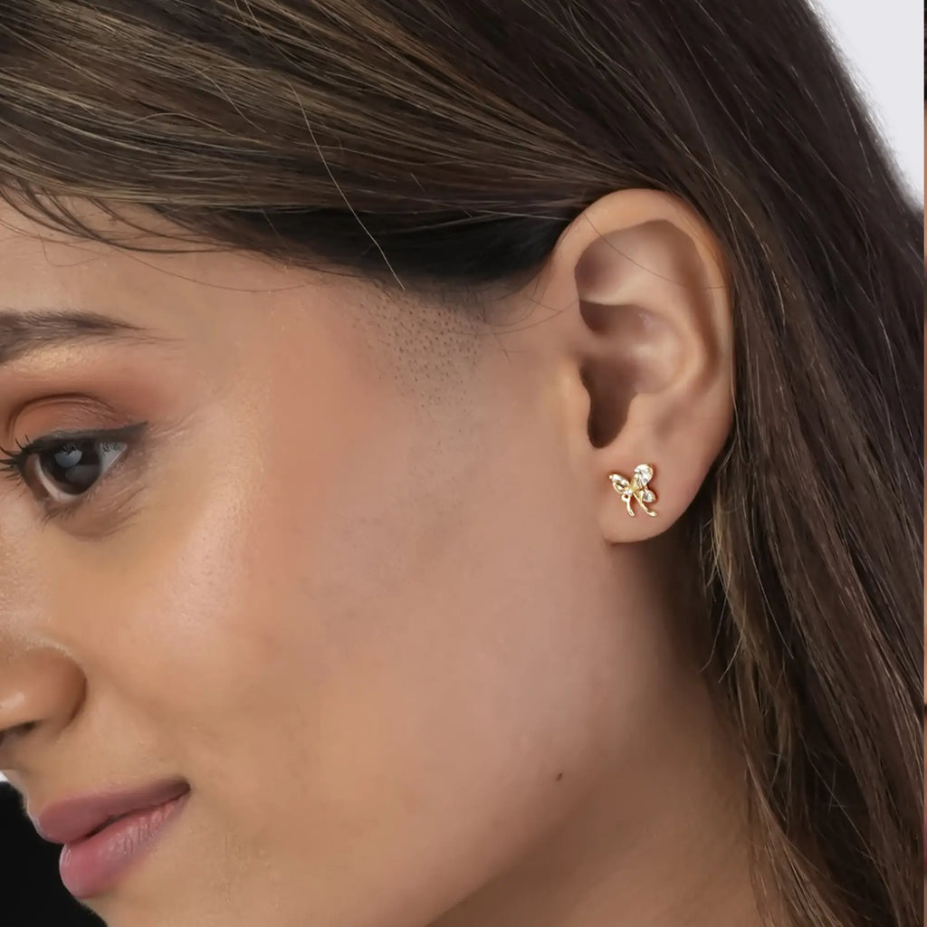 Gleaming Butterfly Stud Earring
