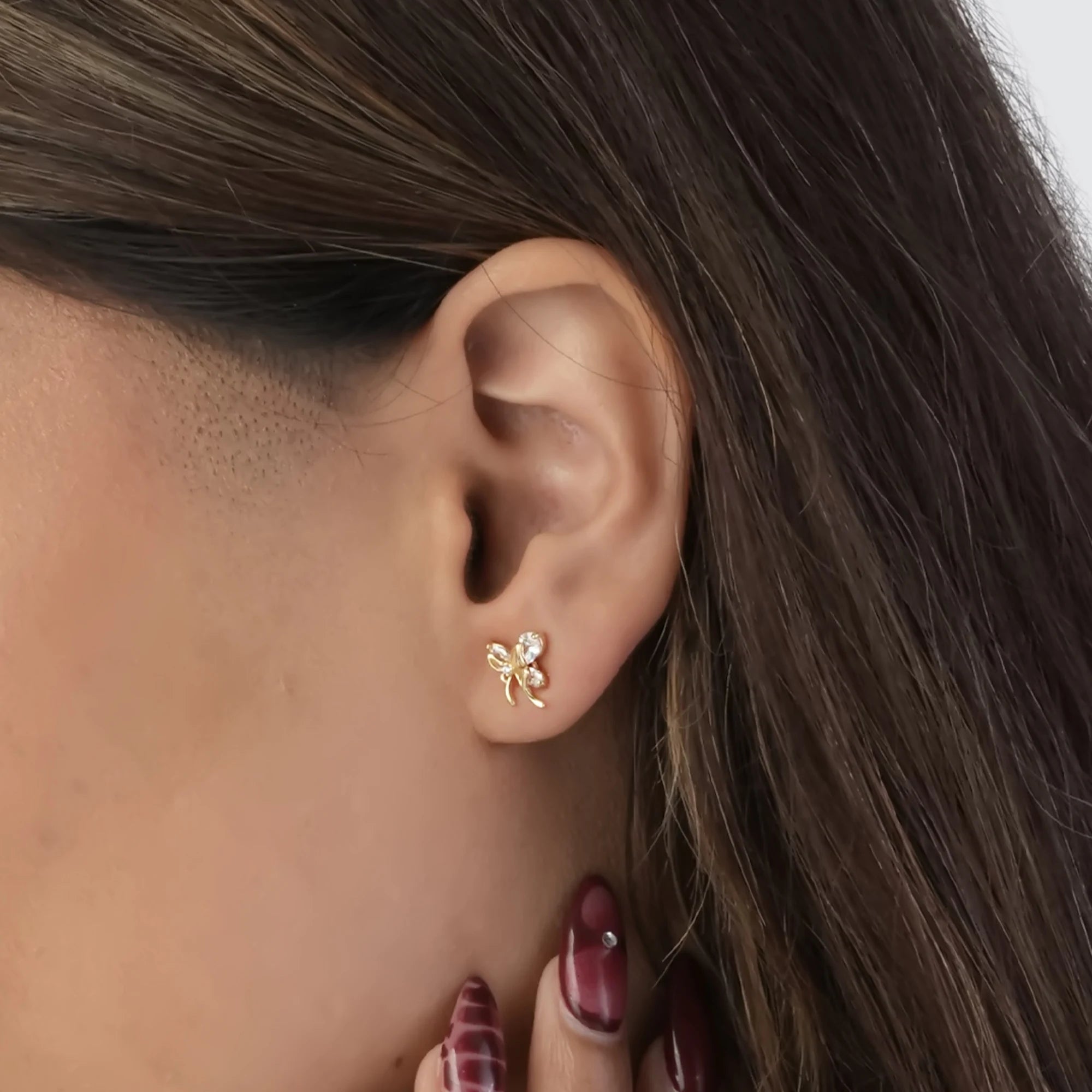 Gleaming Butterfly Stud Earring