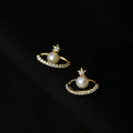 Pearl Saturn Stud Earring