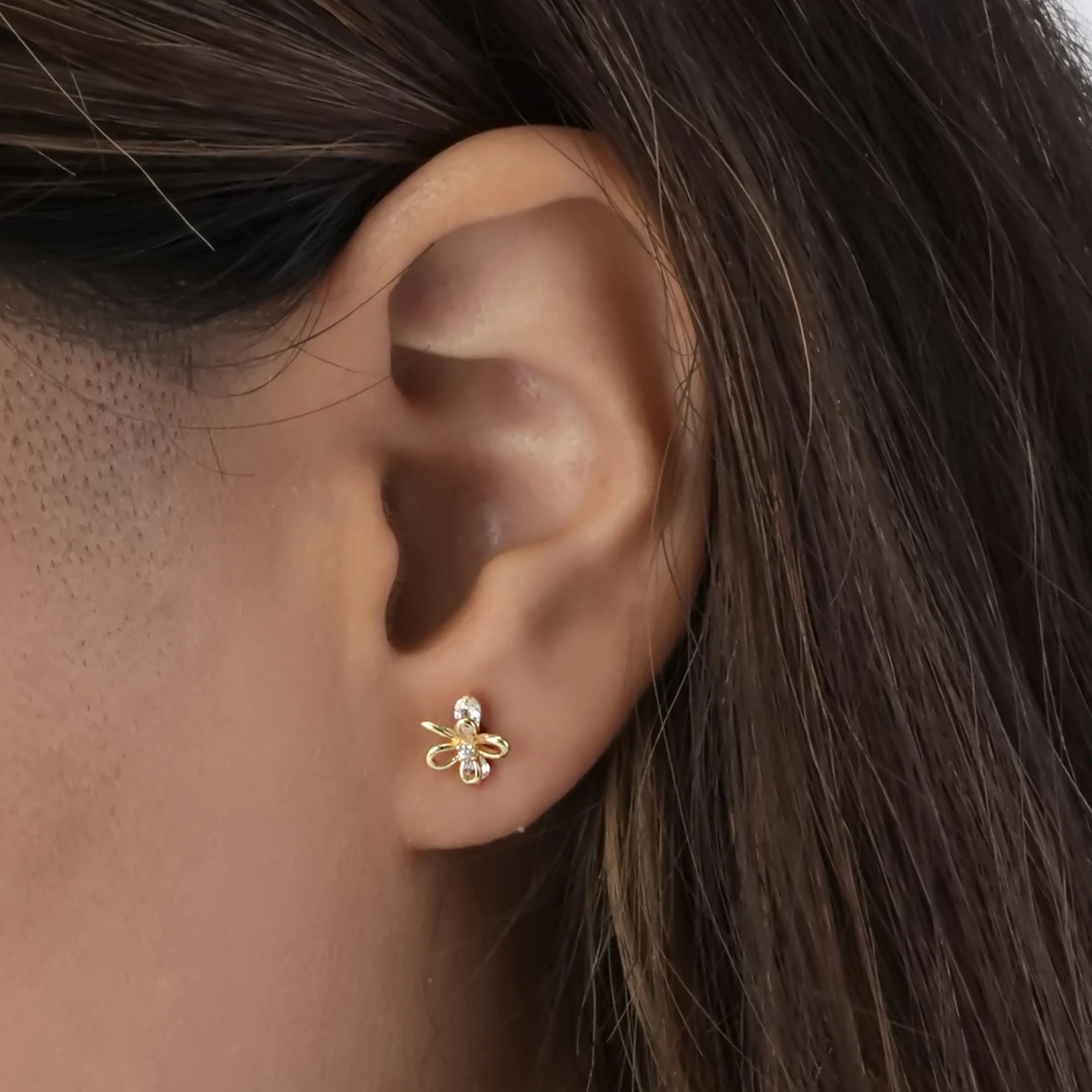 Tiny Dragonfly Stud Earring