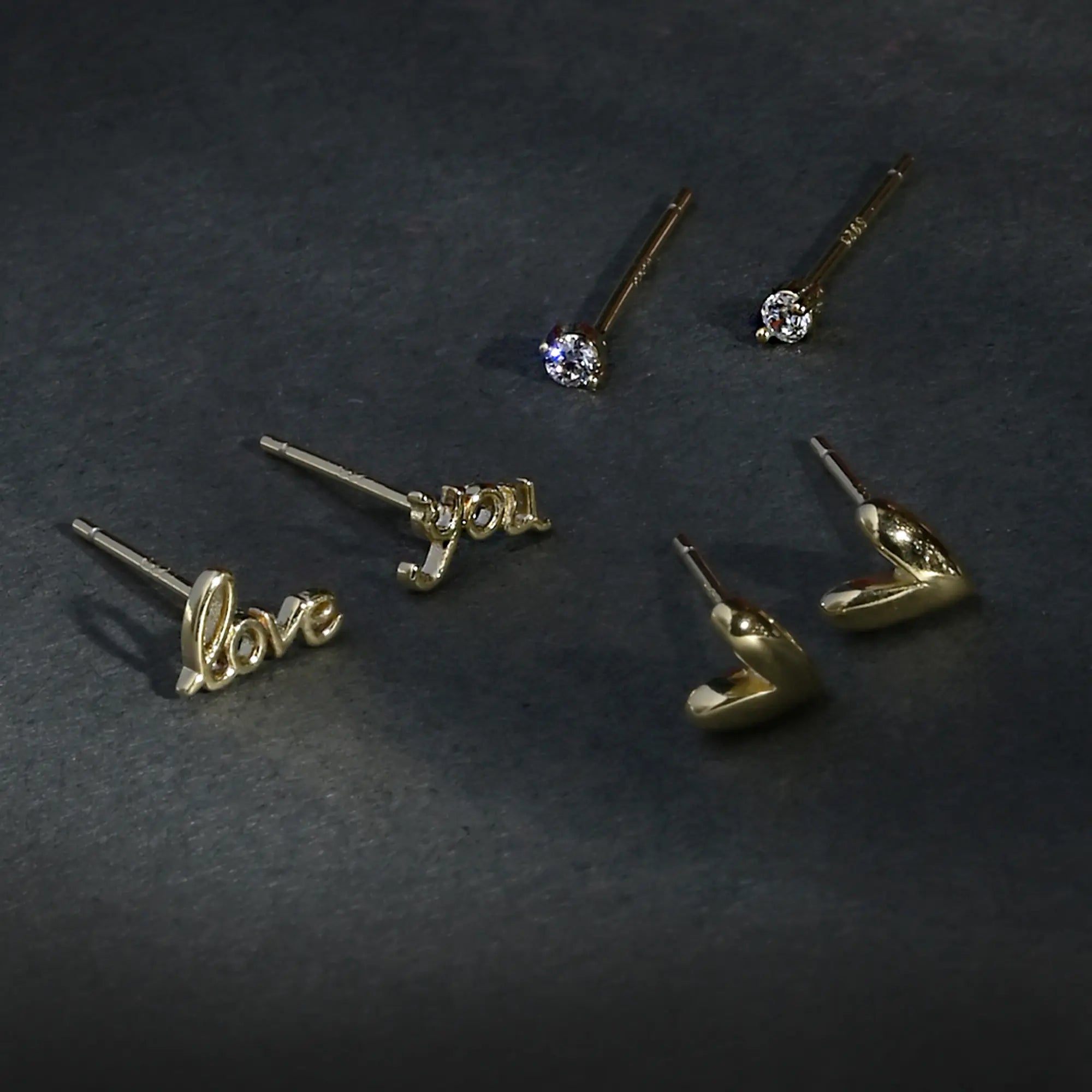 Love & Heart Mix Stud Set