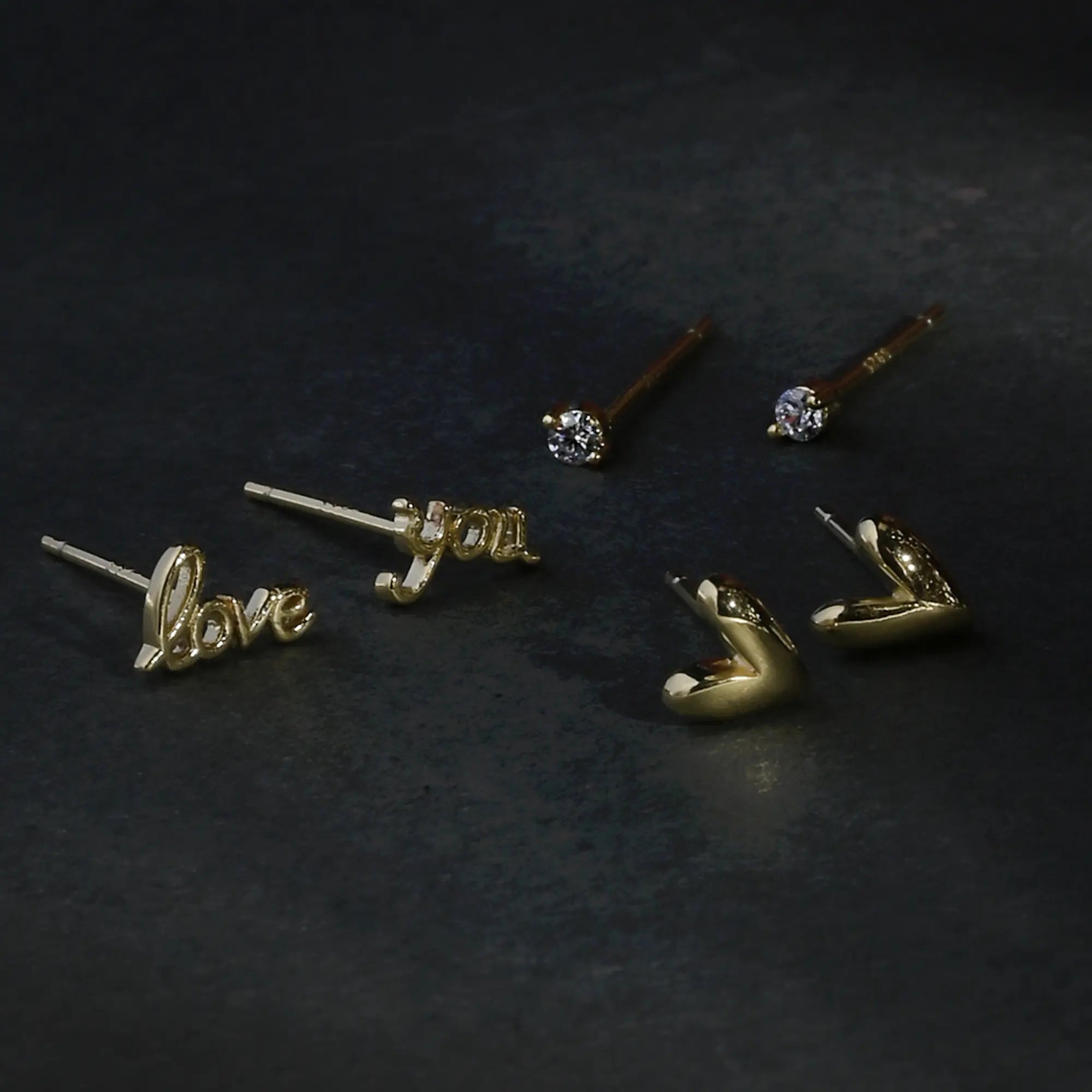 Love & Heart Mix Stud Set