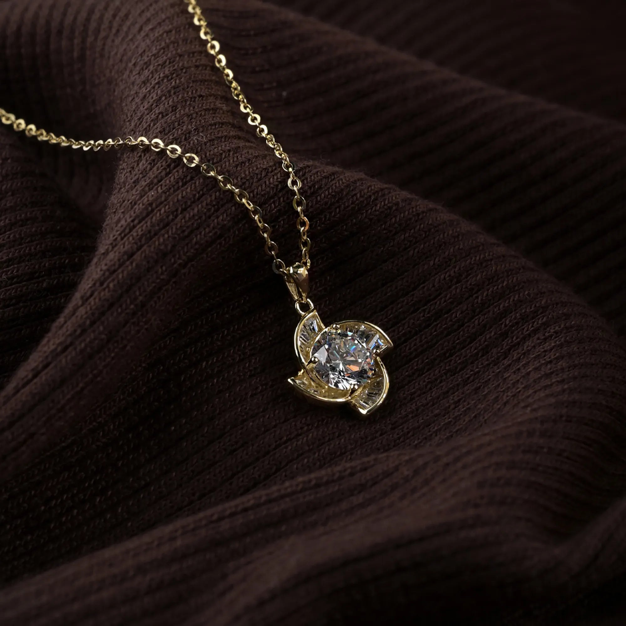 Crystal Blossom Pendant Necklace