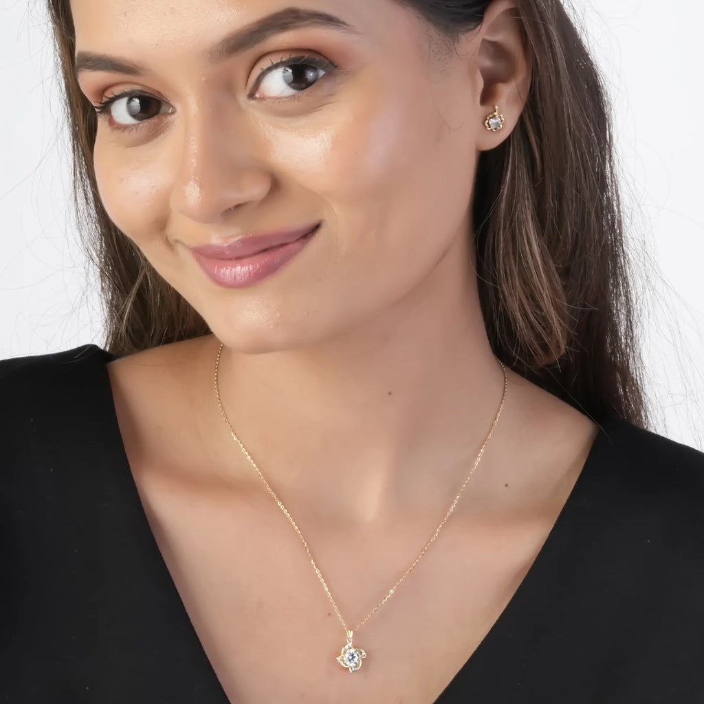 Crystal Blossom Pendant Necklace