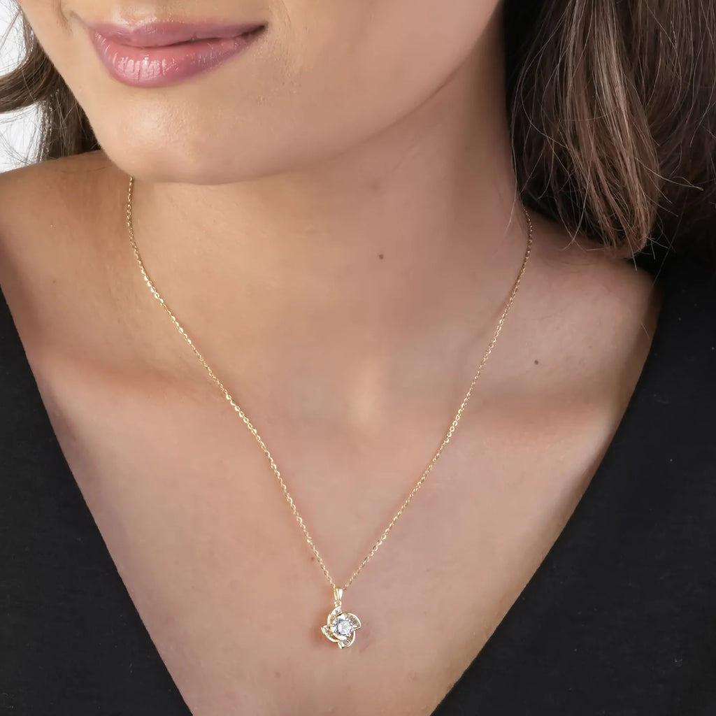 Crystal Blossom Pendant Necklace