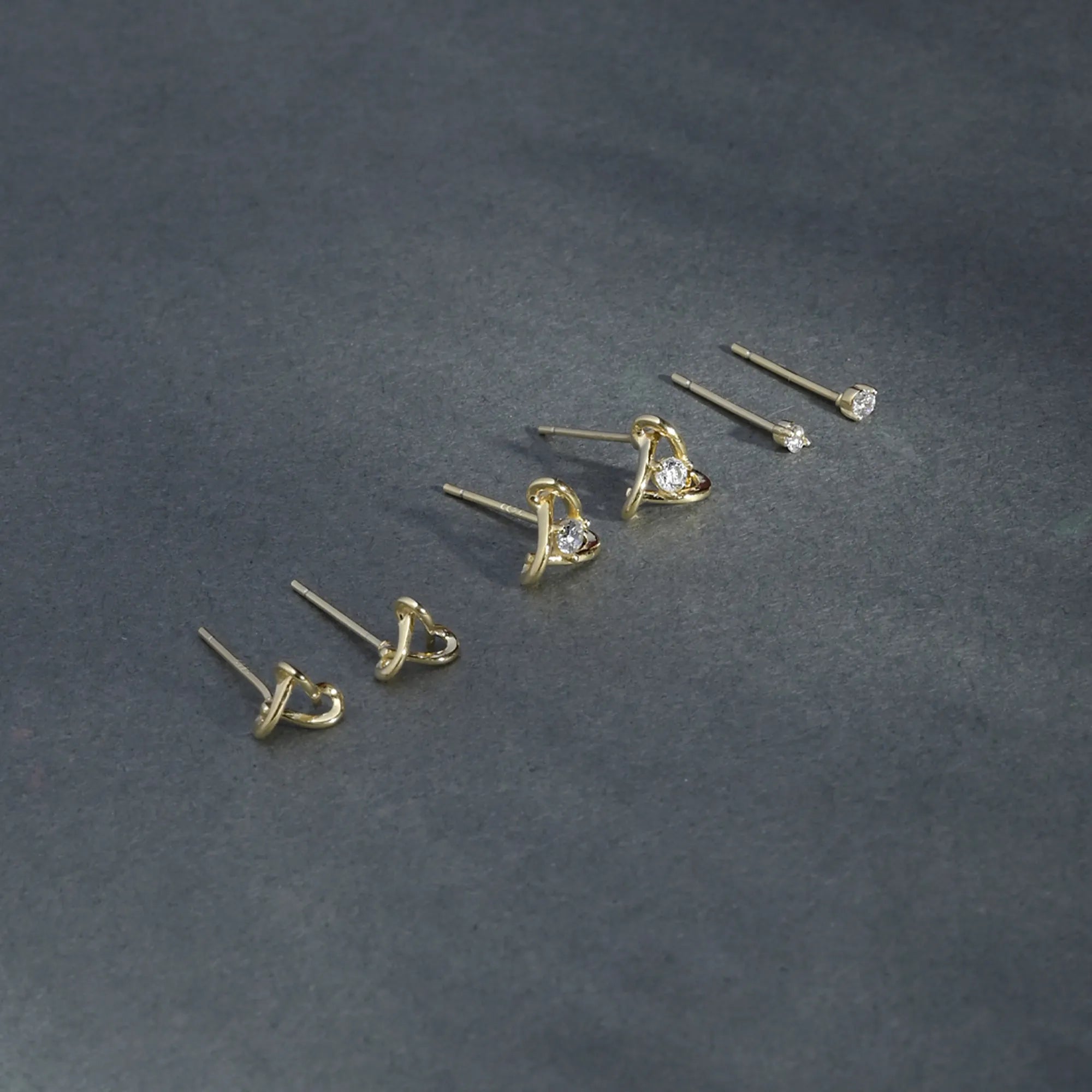 Tri-Knot Crystal Stud Set