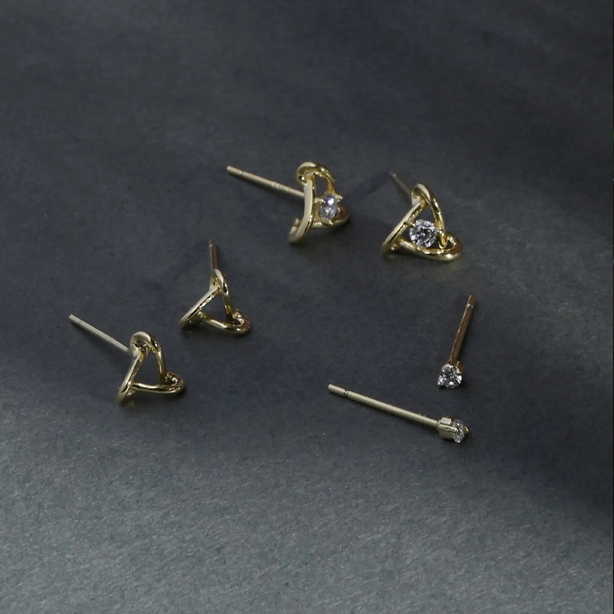 Tri-Knot Crystal Stud Set
