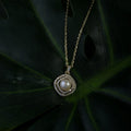 Golden Halo Pearl Pendant Necklace