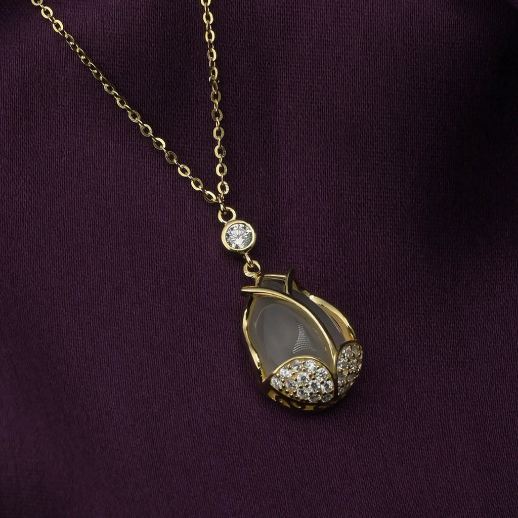 Golden Petal Drop Necklace