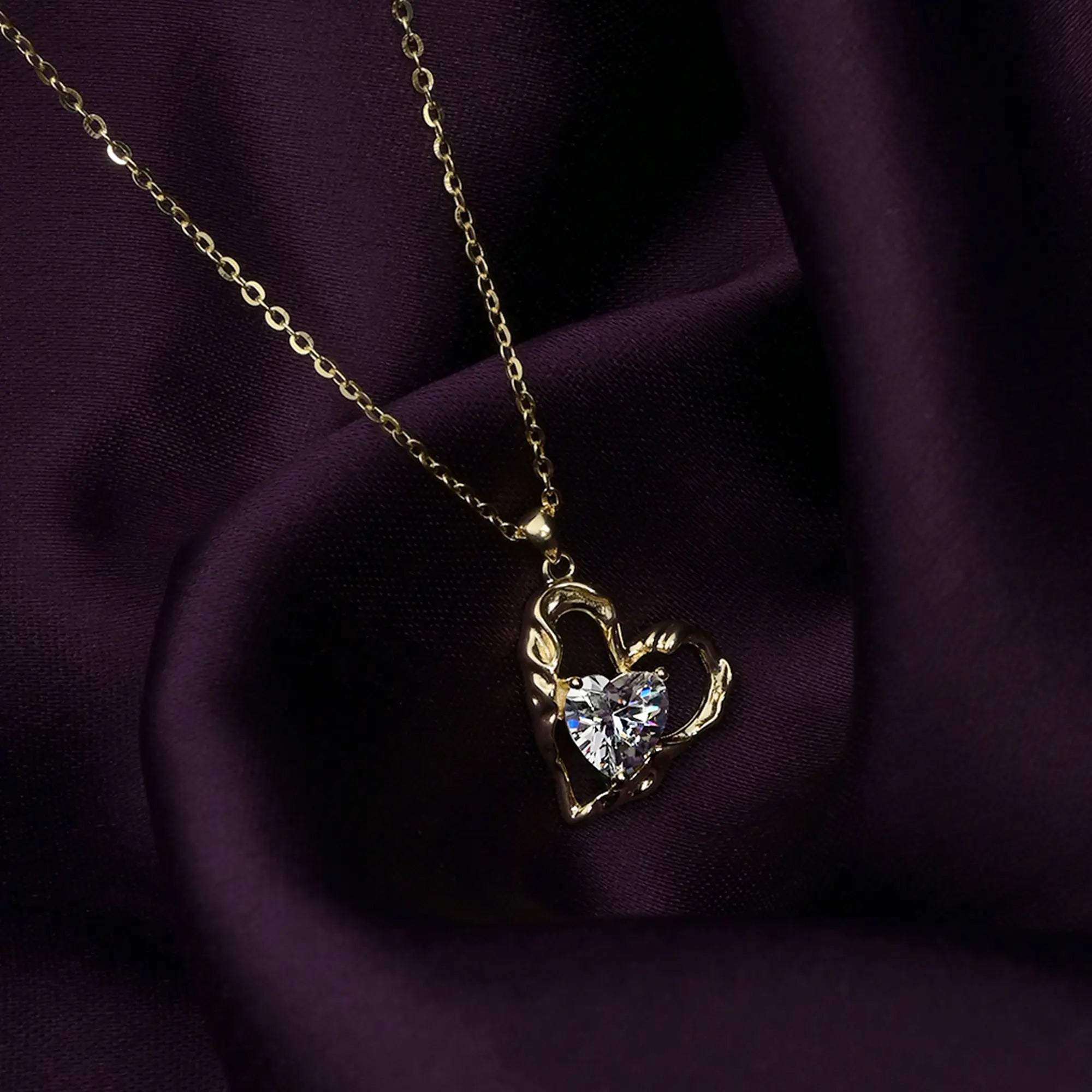 Double Heart Charm Necklace