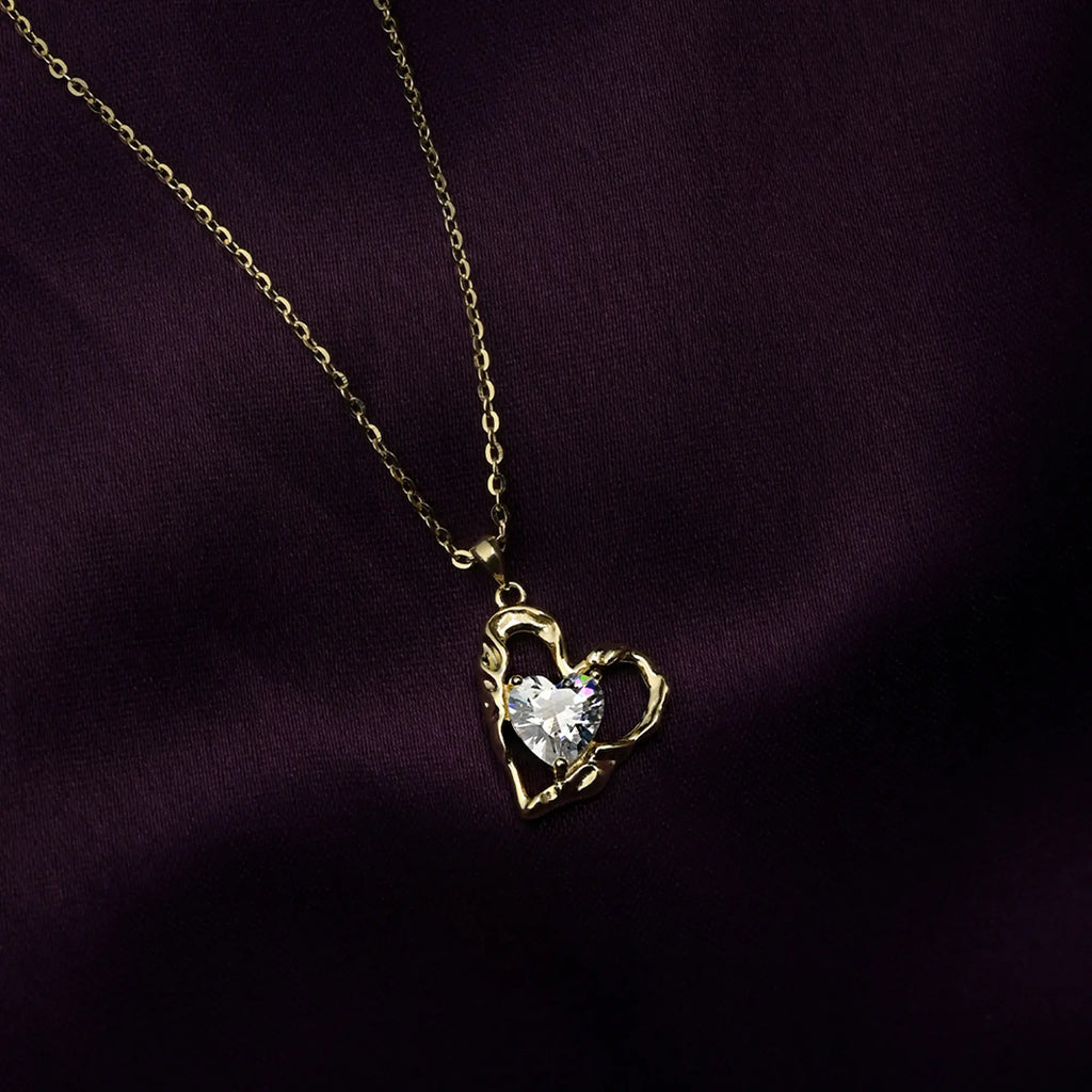 Double Heart Charm Necklace