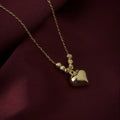 Golden Puff Heart Necklace