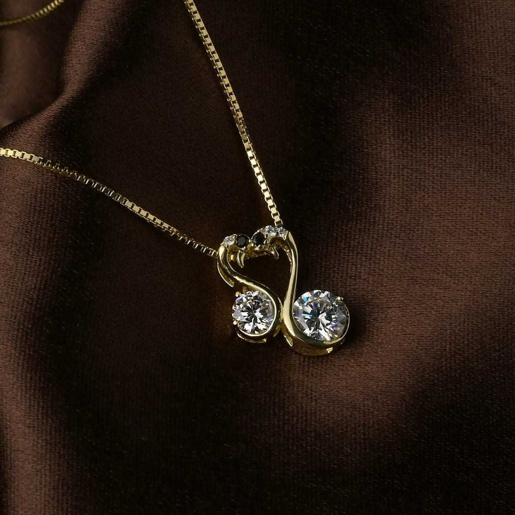 Swan Embrace Pendant Necklace